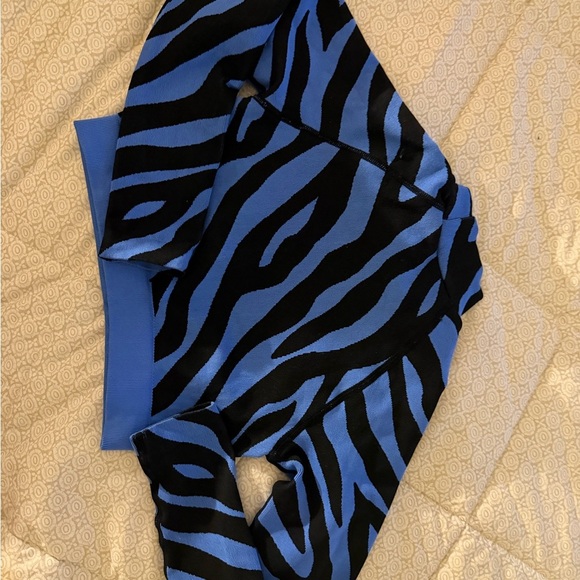 Logo Athletic Blue and Black Zebra Print Athletic Shorts - Picture 2 of 4